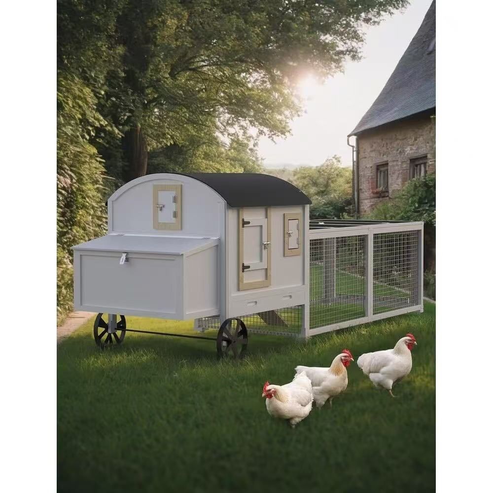 Chicken Coop for 3-5 Chickens, 106in Chicken Coop with Run, Outdoor Chicken Coop