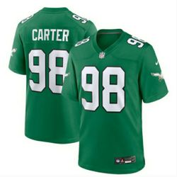 New! Men's Philadelphia Eagles Jalen Carter Kelly Green Alternate Game Jersey LG