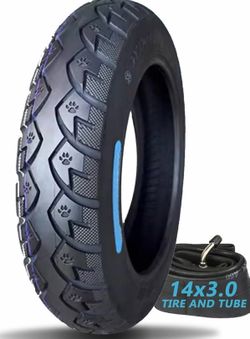 14x3.0 79-254 Bike Tire and Tube Compatible with 3.00-10 Dirt Bike Tire Street Neumático Max Load 352LBS, 300kPa, 44 F Speed for Electric Bike Tyre wi