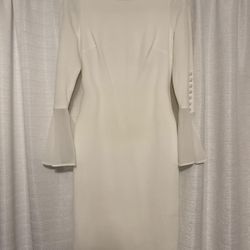 Elegant Ivory Calvin Klein Dress Size 6