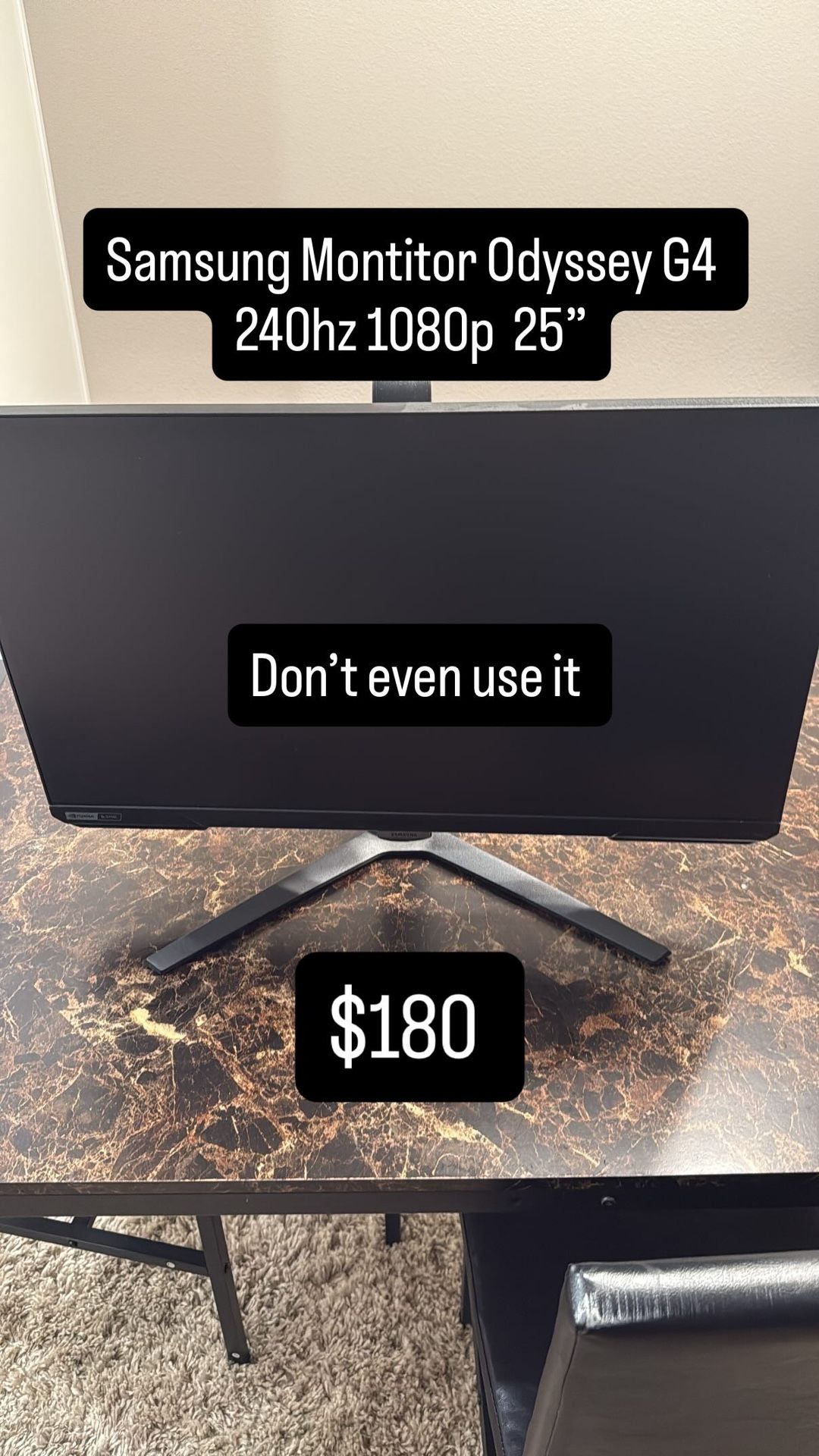 Samsung Monitor 240Hz 27” $150