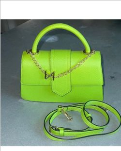 Neon Green Mini Handbag with Chain Strap