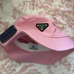 Pink Prada bucket hat