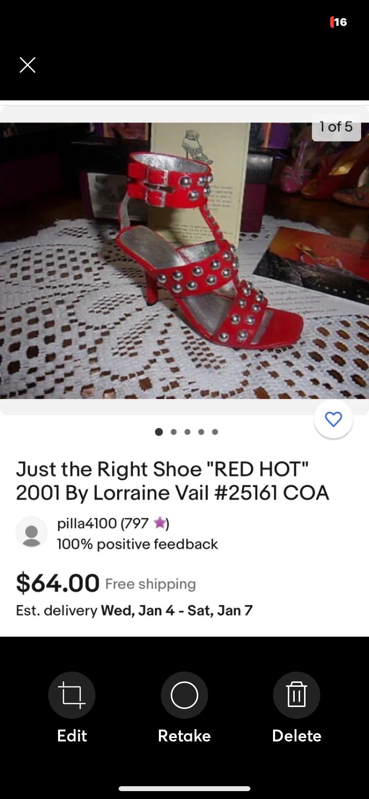 Just the Right Shoe Red Hot