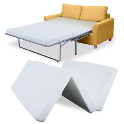 NAIZEA 4" Tri-Fold Memory Foam Folding Mattress Topper Floor Bed 72"L ,53"/ 58"W