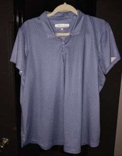 Pebble Beach Women Dry Luxe Performance Short Sleve Top Blue XL