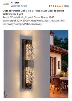 HITOO Rustic LED Outdoor Wall Sconce Light