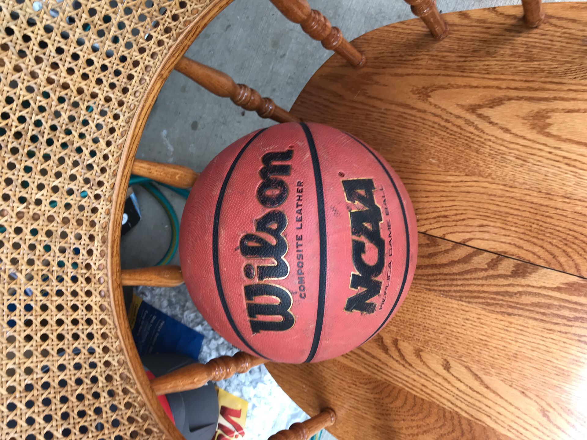 A Wilson indoor basketball.