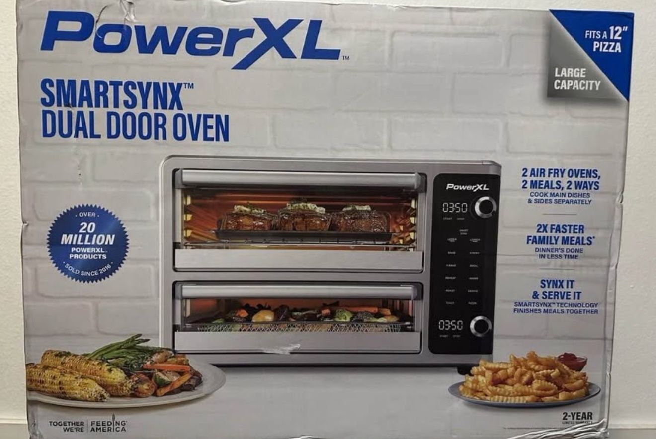 PowerXL SmartSynx 1700W Dual Door Toaster Oven and Air Fryer