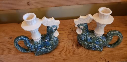 Pair of Chicken Candle Holders