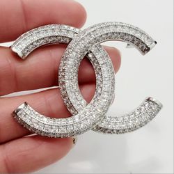 Cz Diamond Rhinestones Silver Women's Brooch Pin Gift