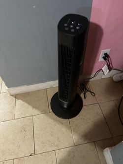 Black Tower Fan with Touch Controls