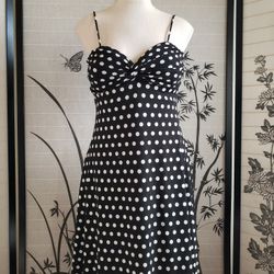 Windsor Black & White Polka Dot Midi Dress