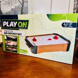(New) TABLETOP Electric AIR-HOCKEY SET by PLAY ON -Cedar Trail