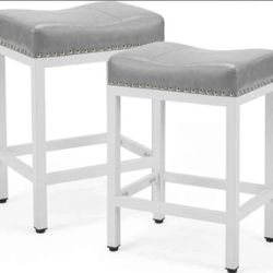24”  Backless, Barstool and Metal Base set of 2