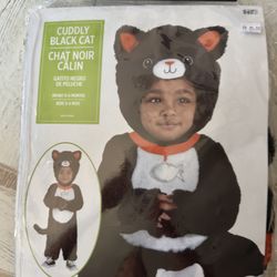 Cuddly Black Cat Costume, size 0-6 months. Brand New!