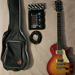 Gibson Les Paul Copy and Amp with Case