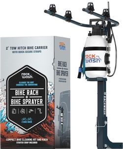 Bike rack and bike sprayer