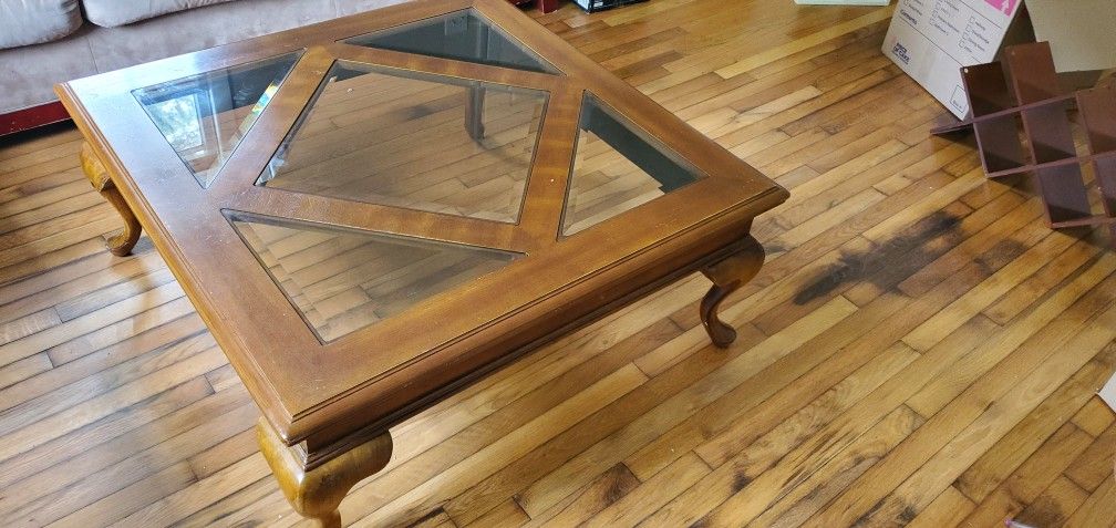 Wood And Glass Coffee Table