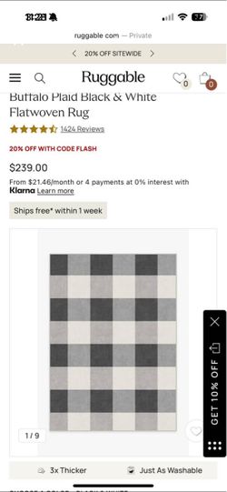 Gingham/ plaid ruggable