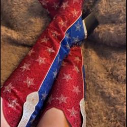 Bedazzled American Flag Boots 9 1/2