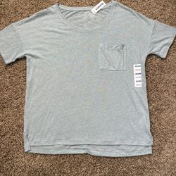 NWT Old Navy Boyfriend Linen Blend Pocket T-Shirt Womens Size Medium