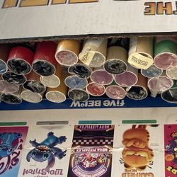 Large collection lot of older posters with retail display box