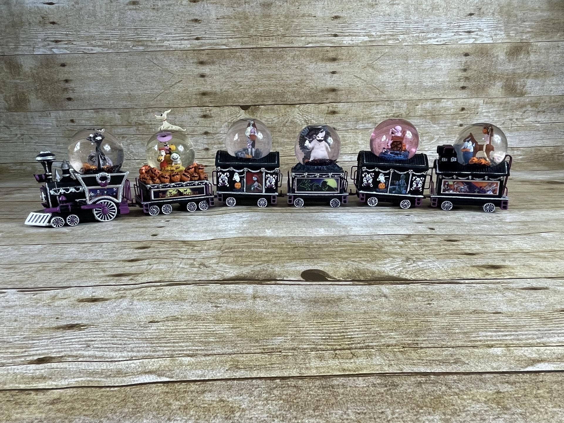 Nightmare Before Christmas Bradford Glitter Globe 6 Train Lot Tested - READ