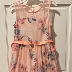 Lily Rose girls' pink floral tulle special occasion dress