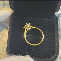 18k Gold Plating Over Solid Sterling Silver 925 1Ct Moissanite Ring Size 6 & 9