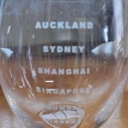 Set Of Four Travel Souvenir Crystal Wine Glasses 