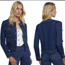new $495 L’agence X-Small YARI Denim Jacket 