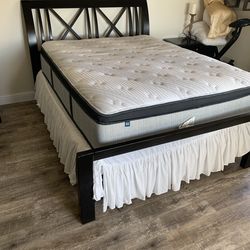 Queen Bed  & Solid Wood frame