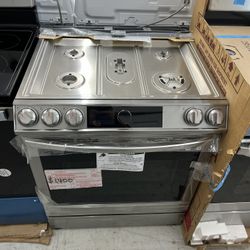 Samsung Slide In Gas Range Stainless Steel 