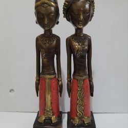 Balinese couple, Balinese wedding, genuine bronze sculpture, couple statue, 11"
