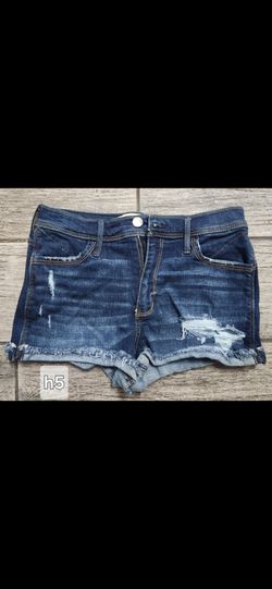 Hollester Dark Wash Distressed Denim Jean Shorts