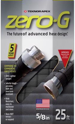 Zero-G Teknor Apex 5/8-in x 25-ft Premium -Duty Kink Free Woven Gray Hose