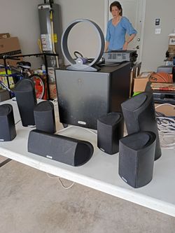 Yamaha Receiver with a 8 Polk Audio speakers