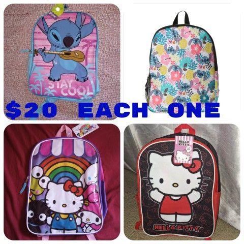 HELLO KITTY OR STITCH BACKPACK π PRICE IS FOR EACH π