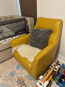 Real leather accent chair