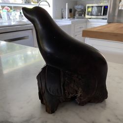Wooden Carved Seal Figurine Nautical Decor
