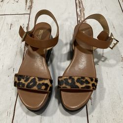 MICHAEL KORS MARLON CALF HAIR LEOPARD PRINT PLATFORMS 