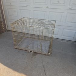 $40 LARGE GOLD DOG CRATE 🐕 DOUBLE DOOR