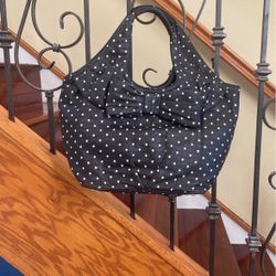 Kate spade white online purse with black bow