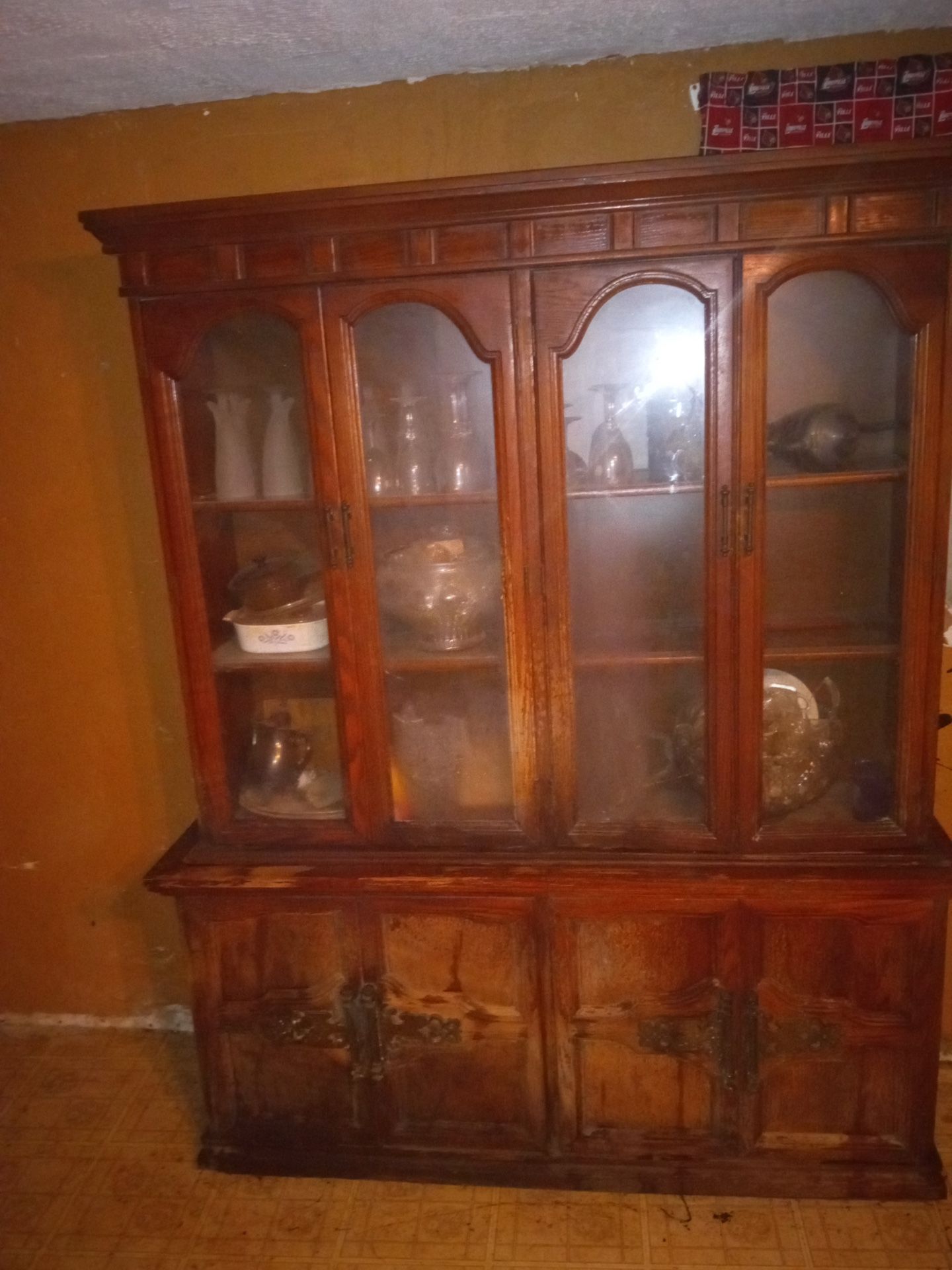 Antique China cabinet With China Dishes
