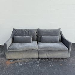✨ Beautiful Gray Restoration Hardware Velvet Loveseat ✨