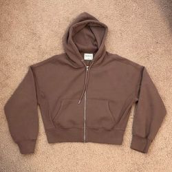Abercrombie & Fitch brown cropped zip-up sweater in a size women’s XS