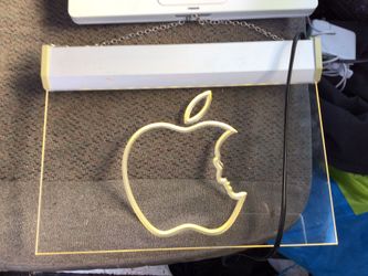 RAD 1990’s APPLE Macintosh RetailStore Logo Advertising Illuminating Glass Sign Light Logo