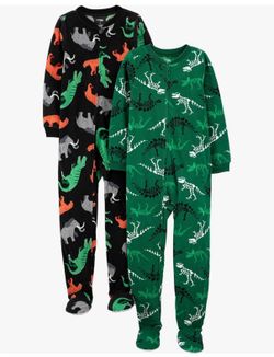 2 Pack Of Boy’s Footed Pajamas 