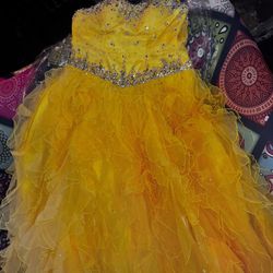 Yellow Sweet 16 Gown